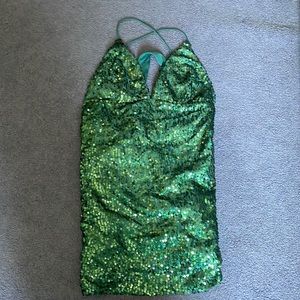 Lucy In the Sky - Green Sequins Dress
